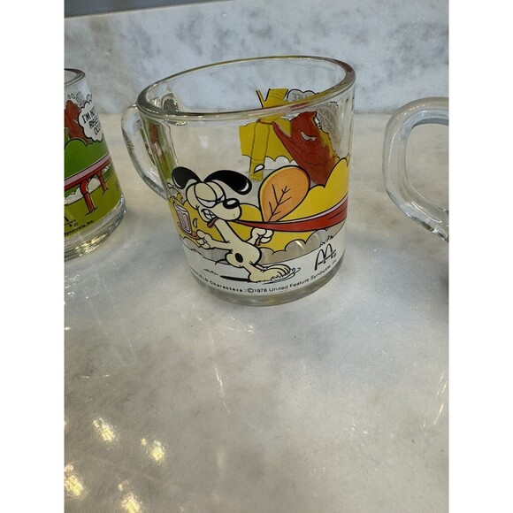1978 McDonald's Glass Garfield Coffee Mugs (Lot of 3) - Picture 7 of 16